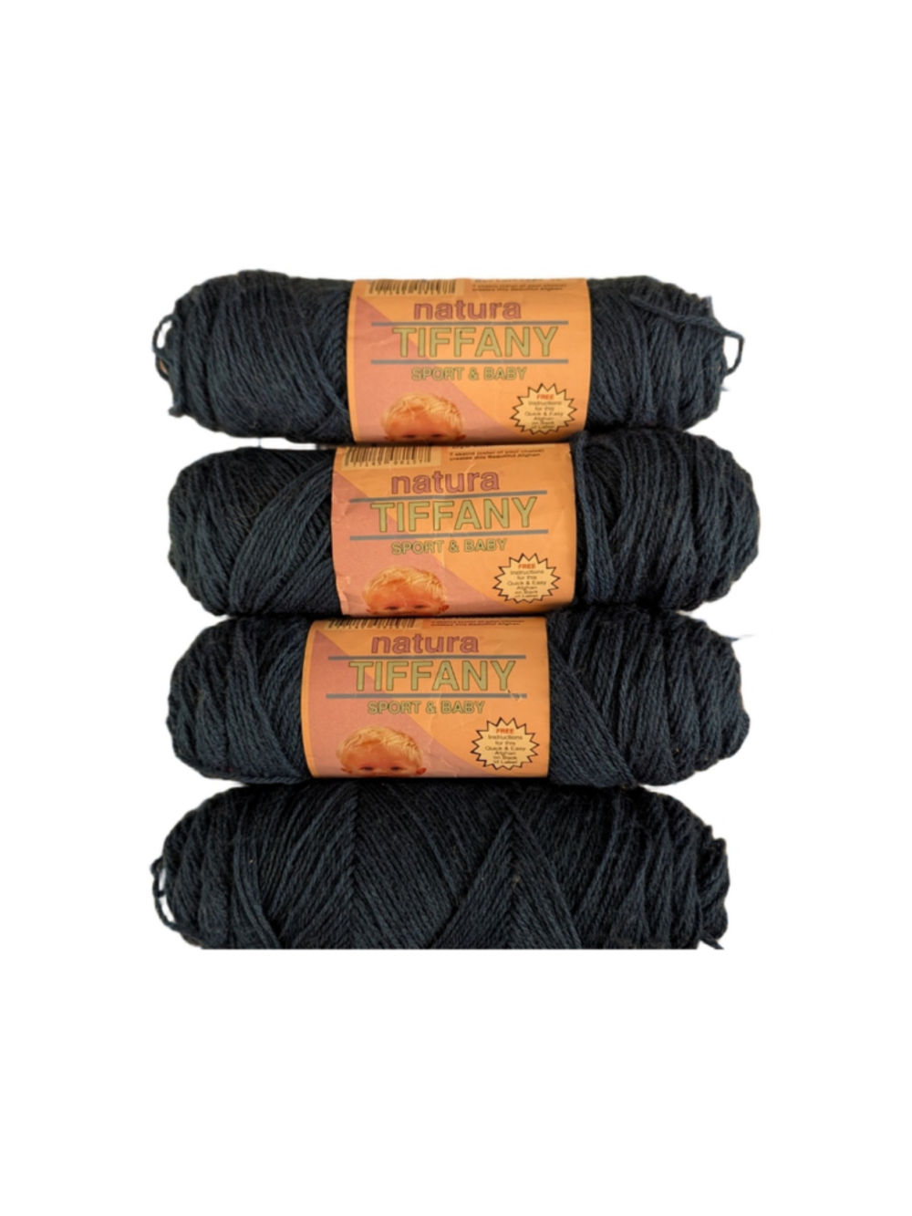5/$25 Natura Tiffany Sport & Baby Yarn Lot of 4 in Navy